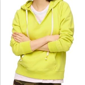 V-neck neon hoodie
